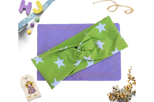 Buy  Faux Twist Headband Light Green Stars now using this page
